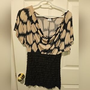 Elegant Black and Tan Women's Blouse